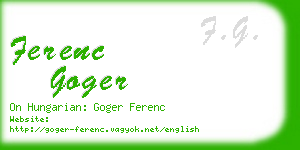 ferenc goger business card